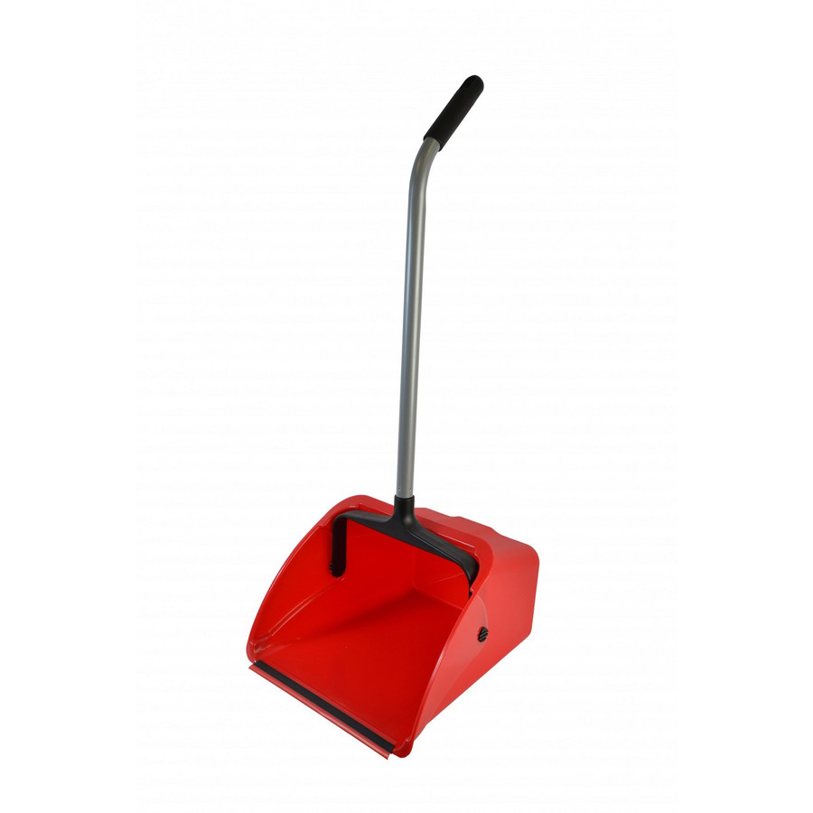 Janico 1087 Large Red Lobby Dust Pan with Ergonomic Handle