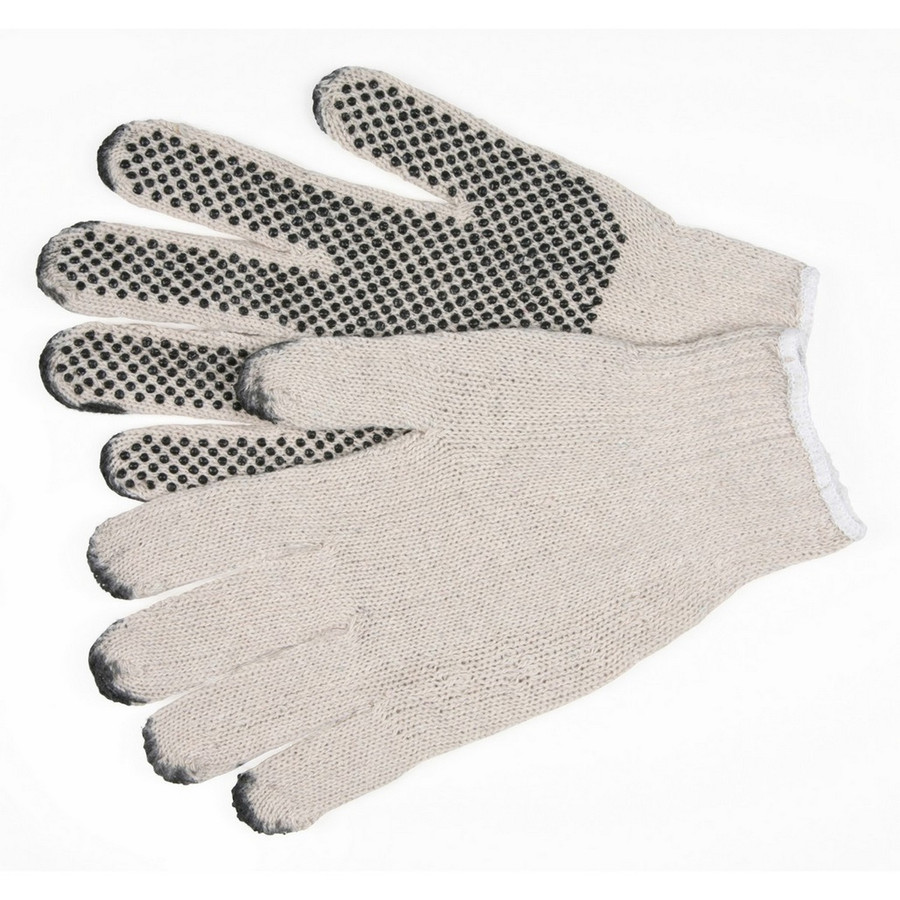 MCR Safety 9657S 7 Gauge Regular Weight, Natural 70% Cotton/30% Polyester, PVC Dots 1 Side
