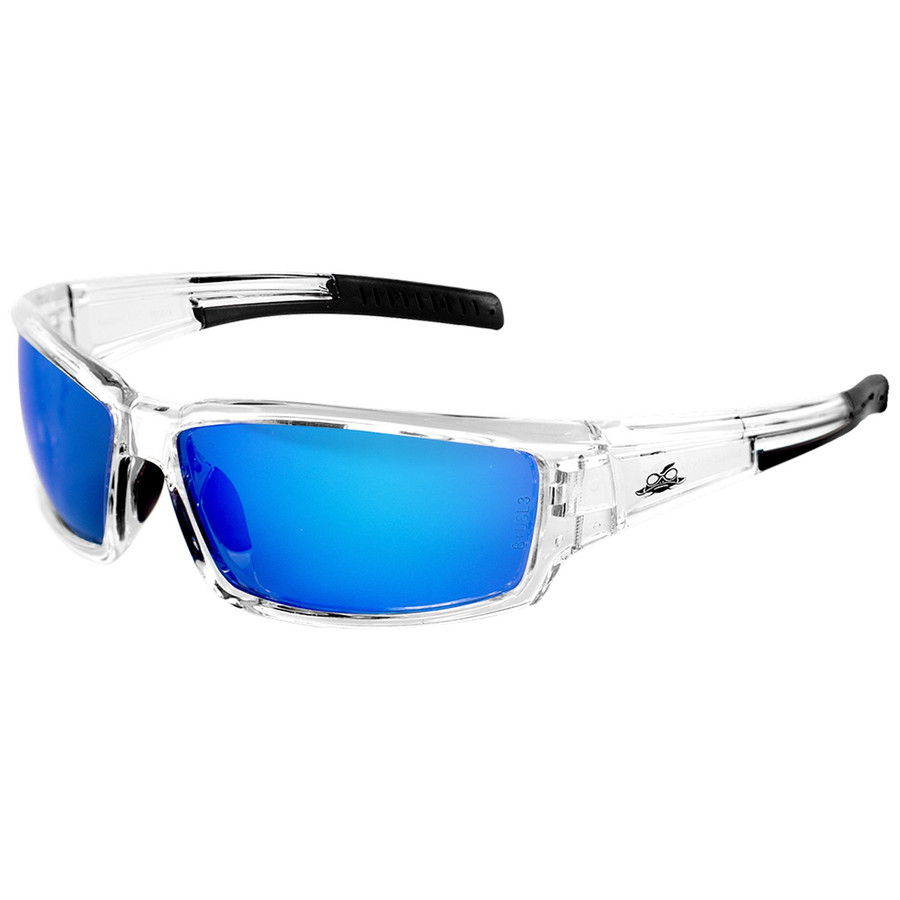 Bullhead Safety BH1419AF - Maki Blue Mirror Anti-Fog Precision Lens Safety Glasses