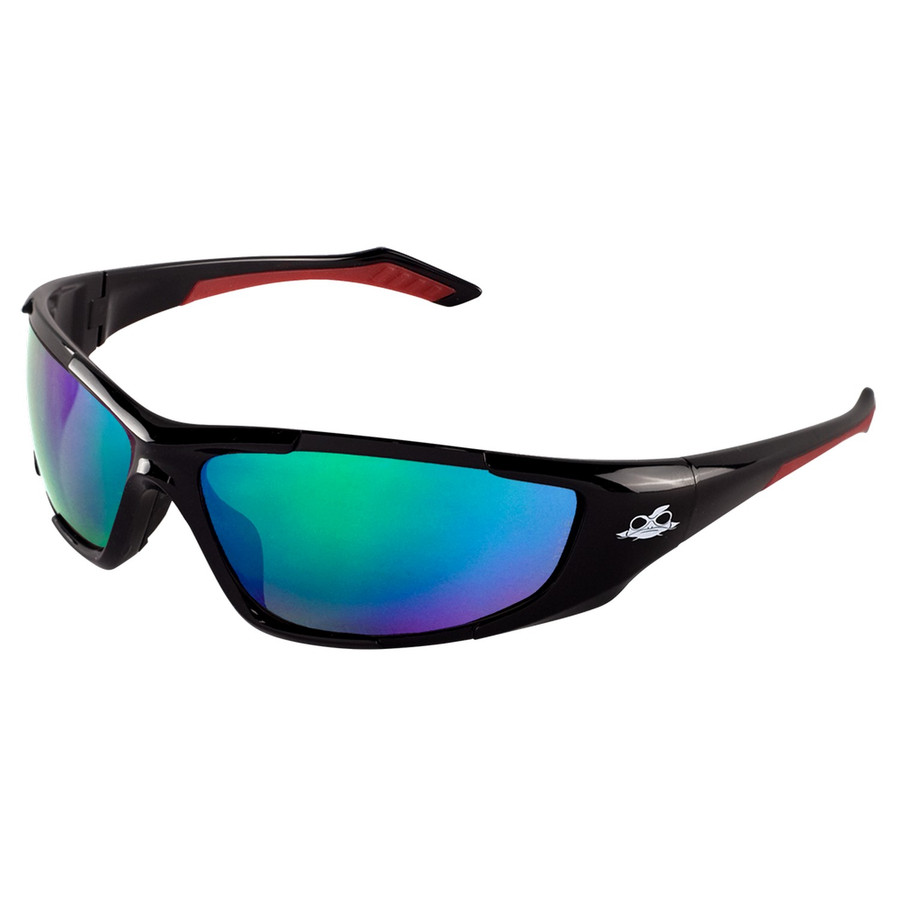 Bullhead Safety BH1251612 - Javelin Green Gradient Mirror Polarized Precision Lens Safety Glasses