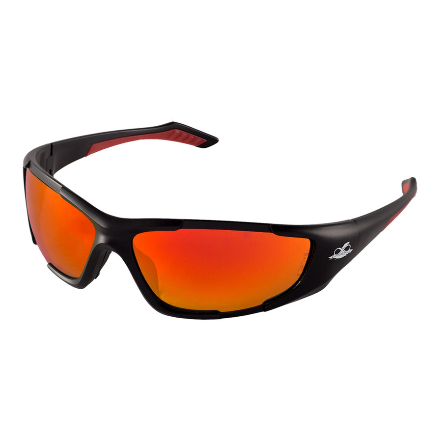 Bullhead Safety BH12610 - Javelin Full Red Mirror Precision Lens Safety Glasses