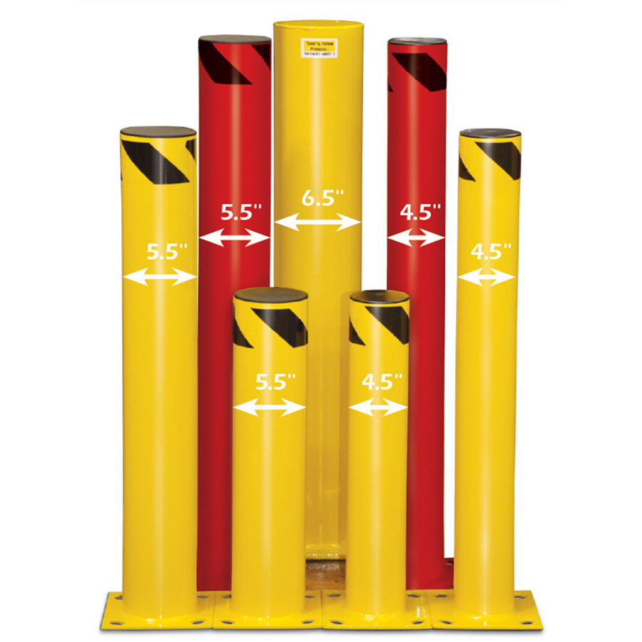 Savety Yellow 6.5" DIA Round Standard Duty Steel Bollards