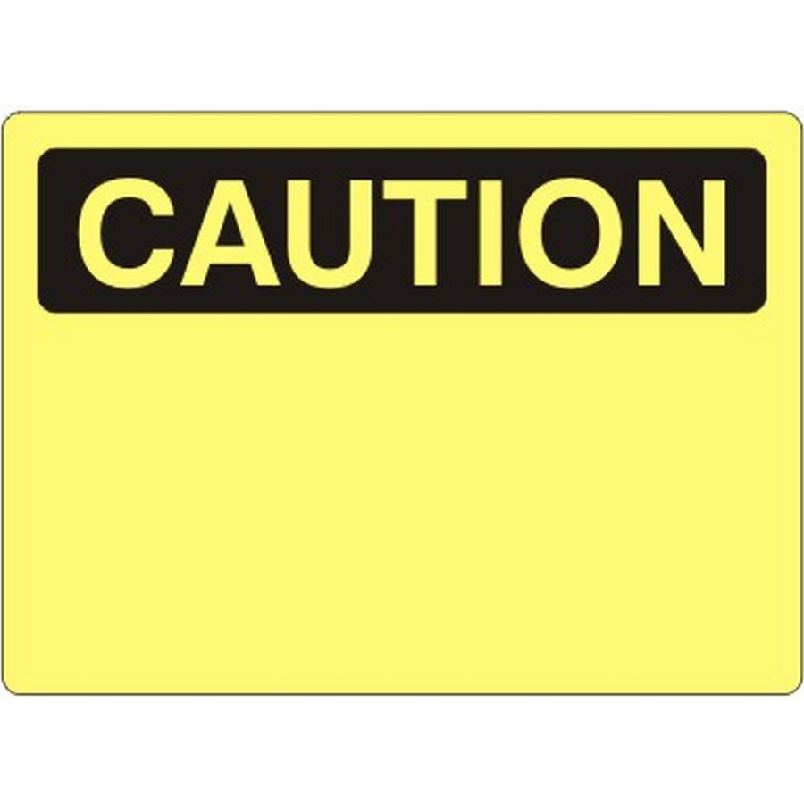 Safehouse Signs C-080633 Caution Blank - Caution Sign, 10X14, Plastic (.040)