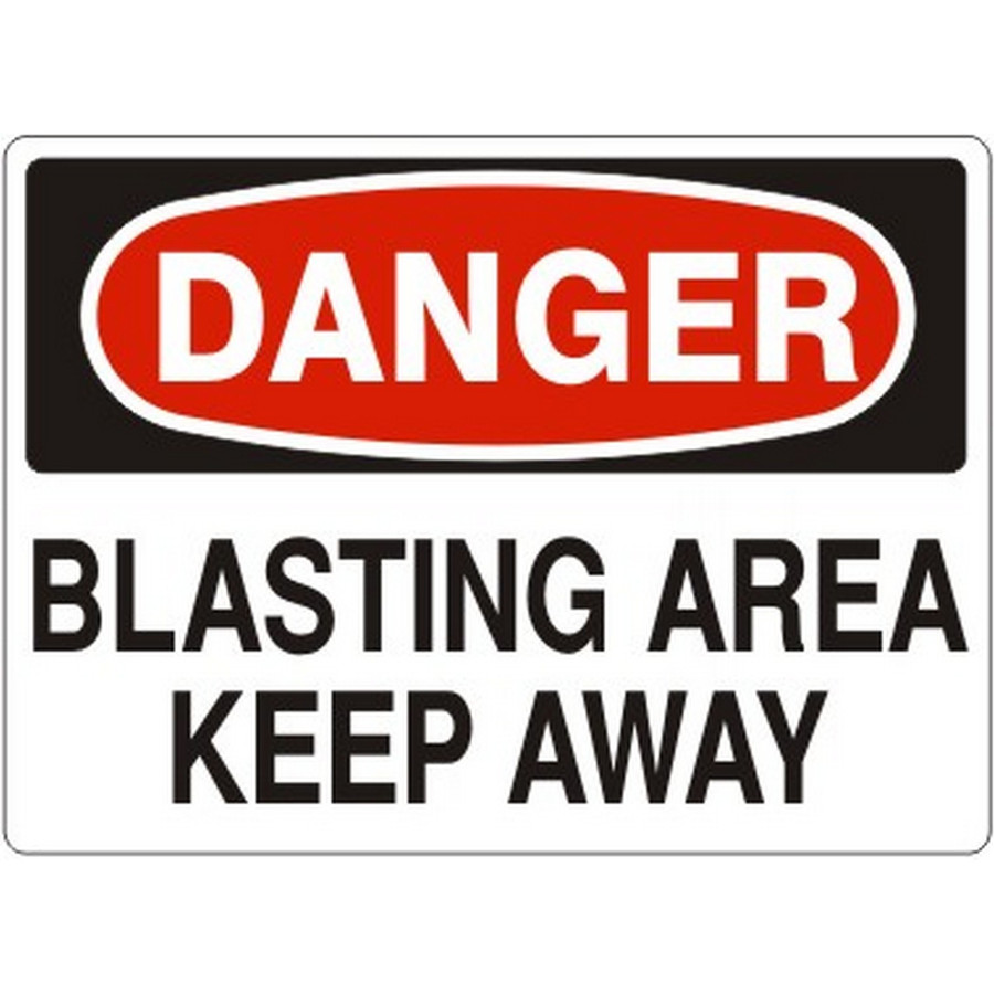 Safehouse Signs D-050541 Blasting Area Keep Away - Danger Sign, 14X20, Aluminum (.040)