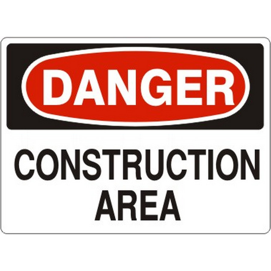 Safehouse Signs D-083133 Construction Area - Danger Sign, 10X14, Plastic (.040)