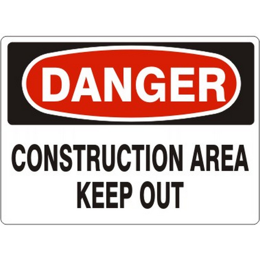 Safehouse Signs D-083231 Construction Area Keep Out - Danger Sign, 10X14, Aluminum (.040)