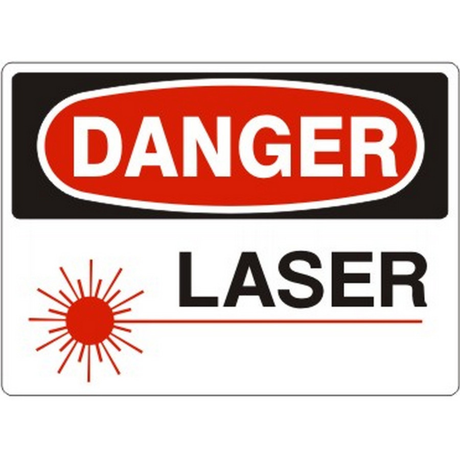 Safehouse Signs D-450133 Laser  With Laser Picto - Danger Sign, 10X14, Plastic (.040)