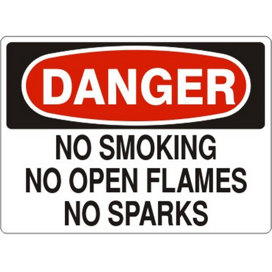 Safehouse Signs D-474124 No Smoking No Open Flames No Sparks - Danger Sign, 7X10, Adhesive Vinyl