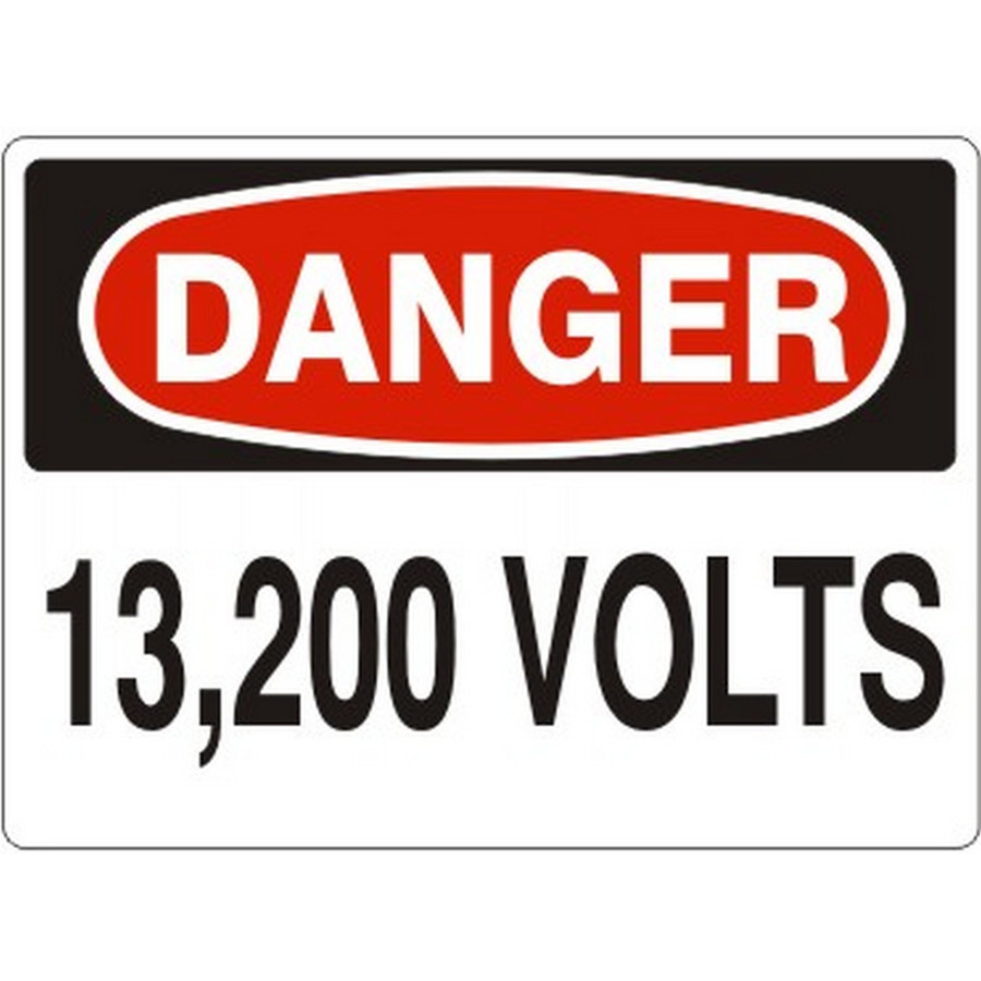 Safehouse Signs D-870633 13,200 Volts - Danger Sign, 10X14, Plastic (.040)