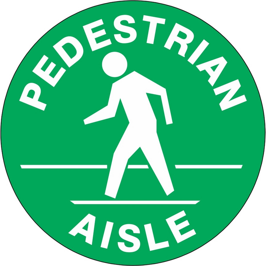 Safehouse Signs FD-49 Pedestrian Aisle Picto Floor Decal, 17”, Anti-Slip