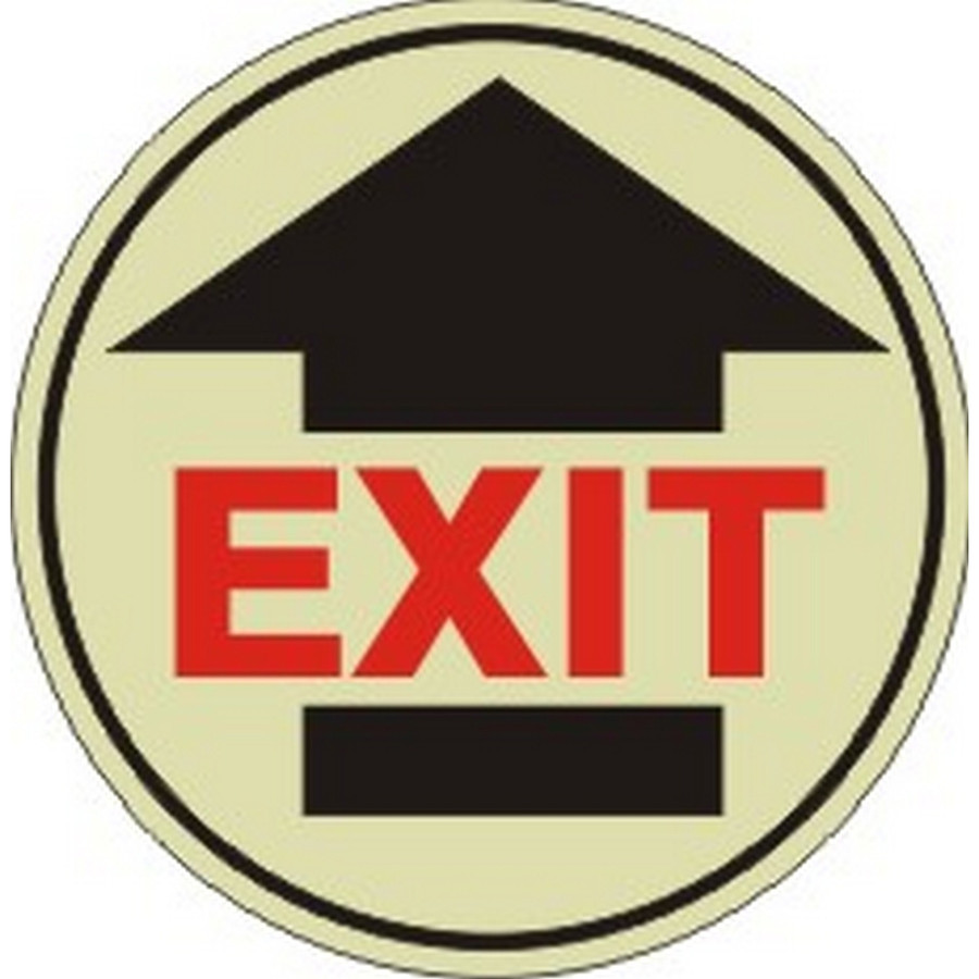 Safehouse Signs FDGL-25 Exit Floor Decal Glow, 17”, Anti-Slip Glow