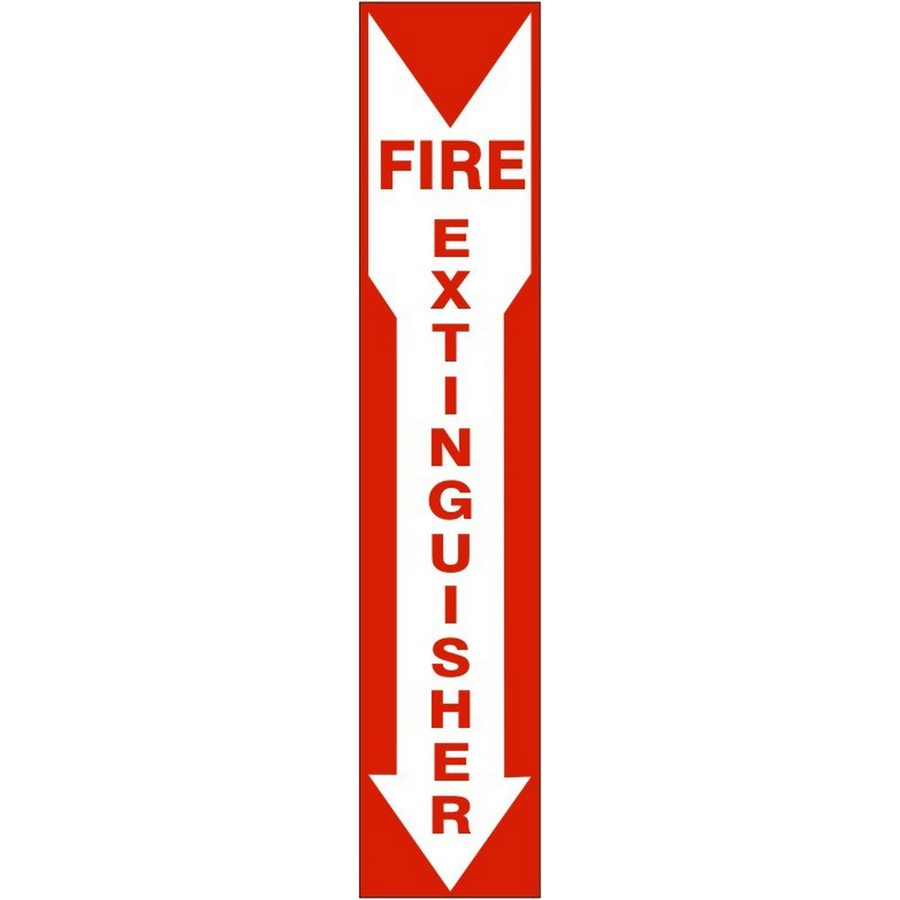 Safehouse Signs G4-26313 Fire Extinguisher Red On Wht Down Arrow, 20X4, Plastic (.040)