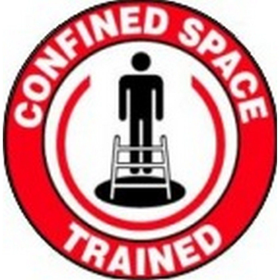 Safehouse Signs HM-110 Confined Space Trained Picto Silhouette Of Man Above Hole With - Helmet / Hard Hat Markers, 2X2, Adhesive Vinyl
