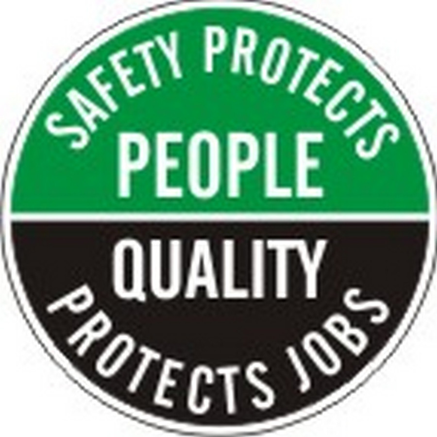 Safehouse Signs HM-120 Safety Protects People Quality Protects Jobs - Helmet / Hard Hat Markers, 2X2, Adhesive Vinyl