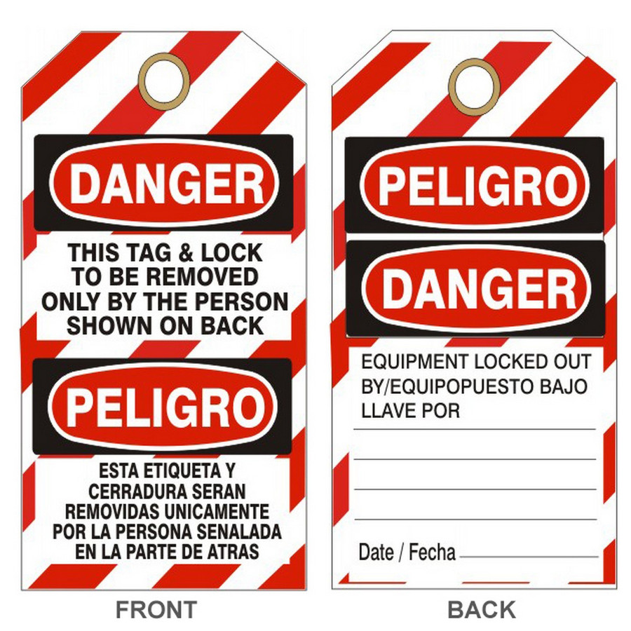 Safehouse Signs LT-1005 Danger This Tag & Lock To Be Removed Only By The Person Tag, 6X3, Laminated Tag Board