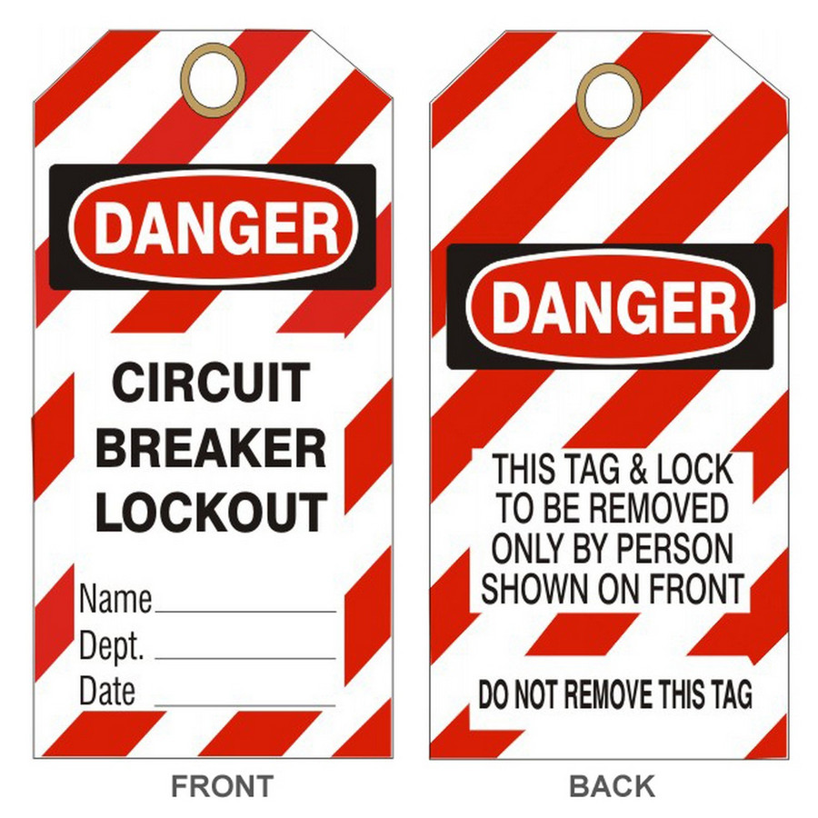Safehouse Signs LT-994 Danger Circuit Breaker Lockout Tags, 6X3, Laminated Tag Board