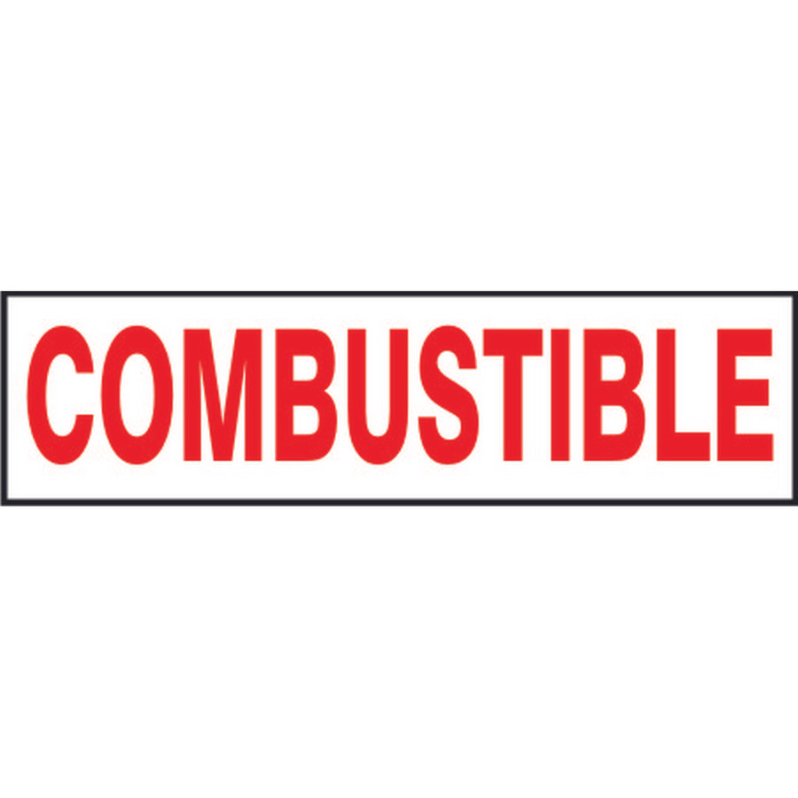 Safehouse Signs PD-9952 Combustible Pressure Sensitive Decal, 2.25X9, Adhesive Vinyl