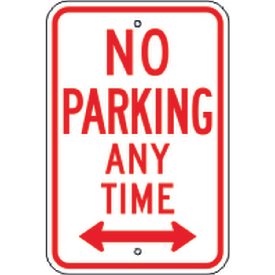 Safehouse Signs R7-1RA5 No Parking Any Time Dual Arrow - Parking Control Signs, 18X12, Aluminum (.080) Egp Reflective