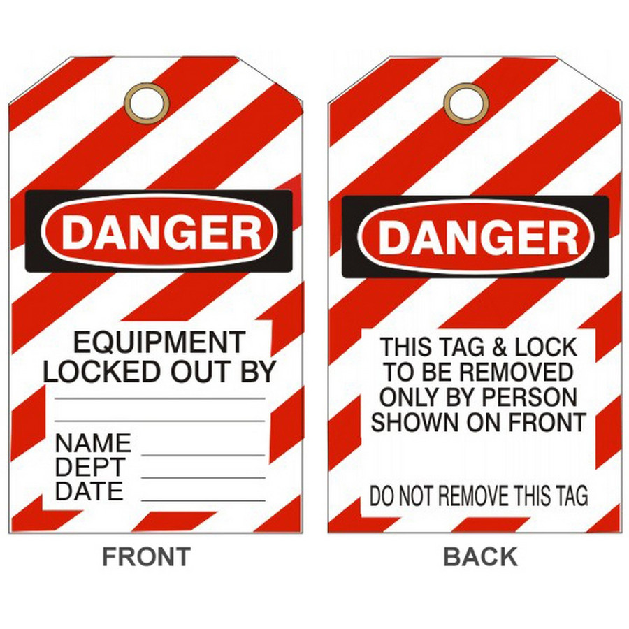 Safehouse Signs TB-147 Danger Equipment Locked By Tags, 6X3, Tagboard