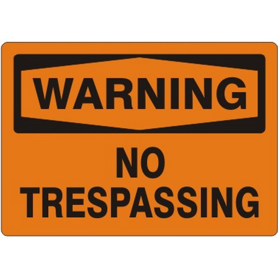Safehouse Signs W-967031 No Trespassing - Warning Sign, 10X14, Aluminum (.040)