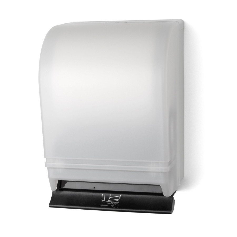Palmer TD0216-03 Auto-Transfer Push Bar Roll Towel Dispenser White Translucent