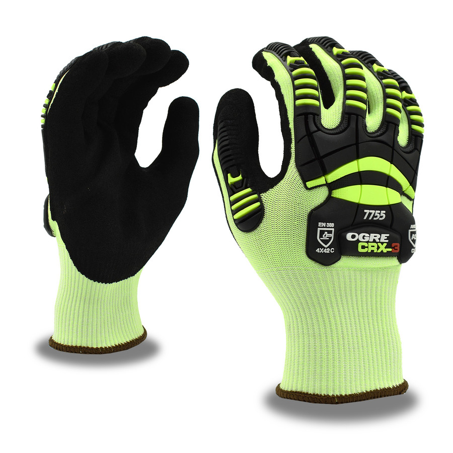 Cordova 7755 Impact, Ogre CRX-3, Sandy Nitrile Cut Resistant Glove, A3