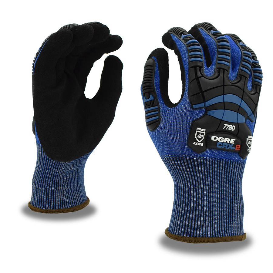 Cordova 7760 Impact, Ogre CRX-2, Sandy Nitrile, Cut Resistant Glove, A2