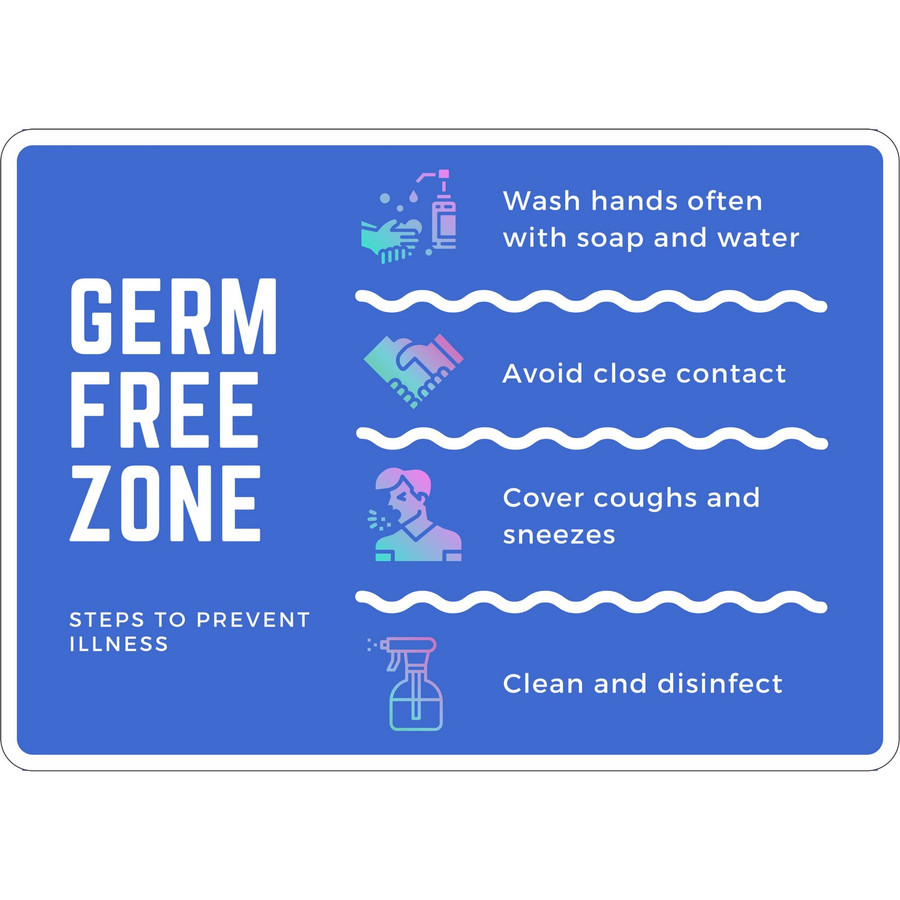Safehouse Signs GV-11123 Adhesive Vinyl, 7X10, Germ Free Zone Â– Germ And Virus Prevention Sign