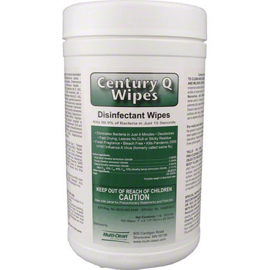 Multi-Clean 908508 Century Q Disinfectant Wipes, 150 CT, 6/Case