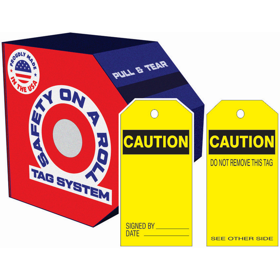 Safehouse Signs RT2-301 Caution Blank Tag, Roll Tag, 250 Tags/Roll