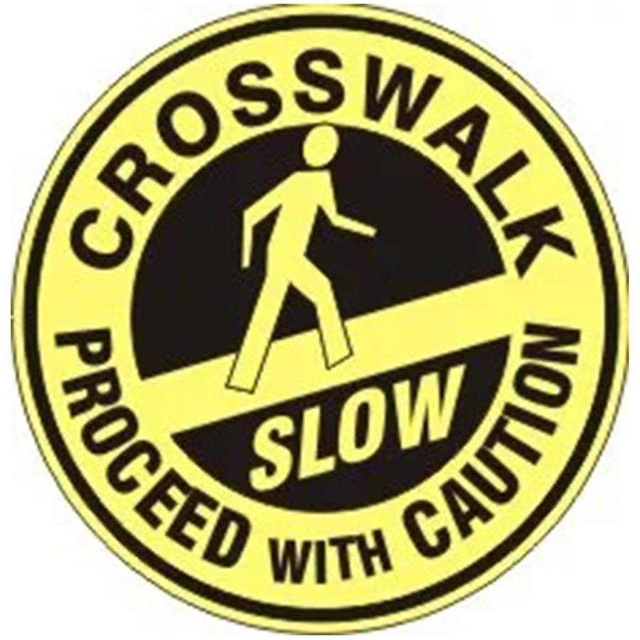 Safehouse Signs FD-43 Crosswalk Proceed With Caution Slow Person Walking Floor Decal