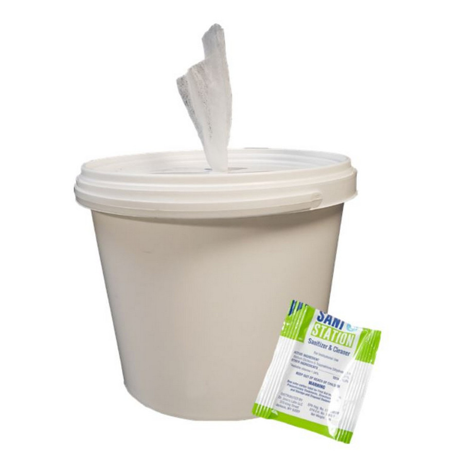 NPS 94400WC Sanitizing Wipe Kit Plus Includes Bucket & Lid - Sanitizer Packet - Wiper Roll 300 Wipes/Kit