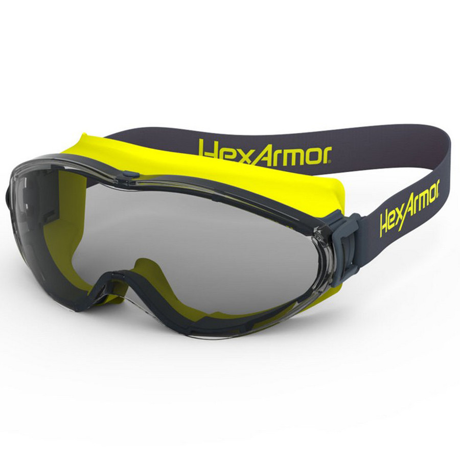 HexArmor 12-10003-02 LT300 Grey 23% TruShield, Cloth Strap, Anti-Fog, Scratch Resistant Goggles