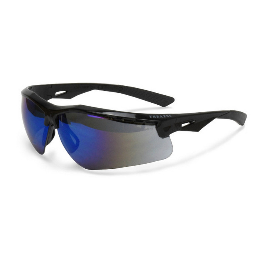 Radians TXC1-70ID Thraxus Safety Eyewear, Blue Mirror, Black Frame Safety Glasses