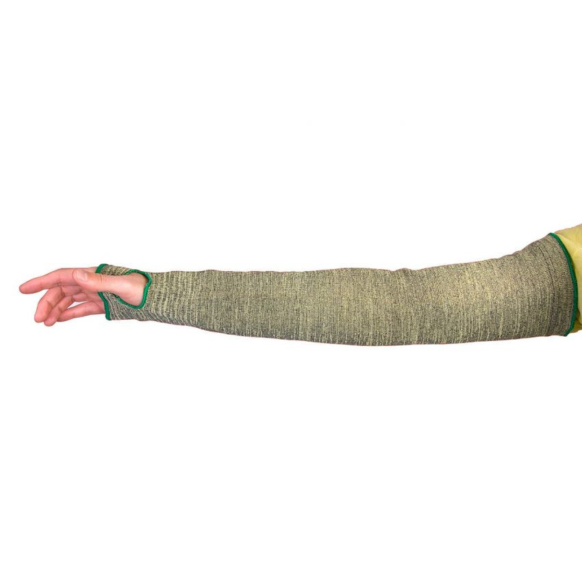 Superior Glove KGC1T18 Contender Sleeve, 18" Tapered Knit, FR Blended Aramid Fibers, 1 Ply with Stayz-Up Armbands, ANSI A4