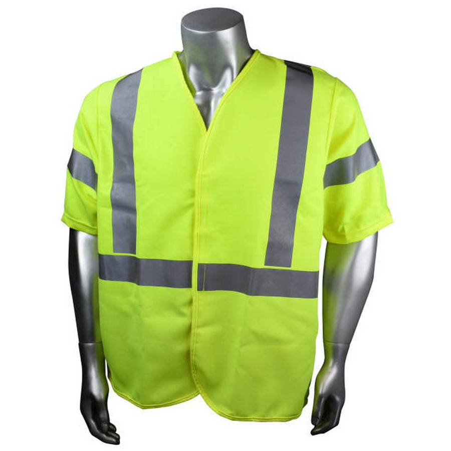 Radians SV92E-3VGS Custom Woven Modacrylic FR Class 3 Vest, Hi-Vis Green