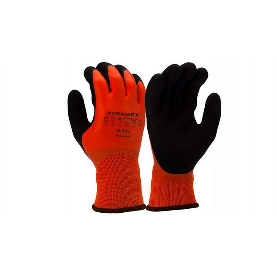 Pyramex Safety GL505 Full Dip Sandy Latex 13 Gauge Cut Level A2 Glove