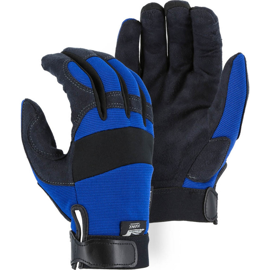 Majestic Glove 2137BL Armor Skin Mechanics Glove with Knit Back