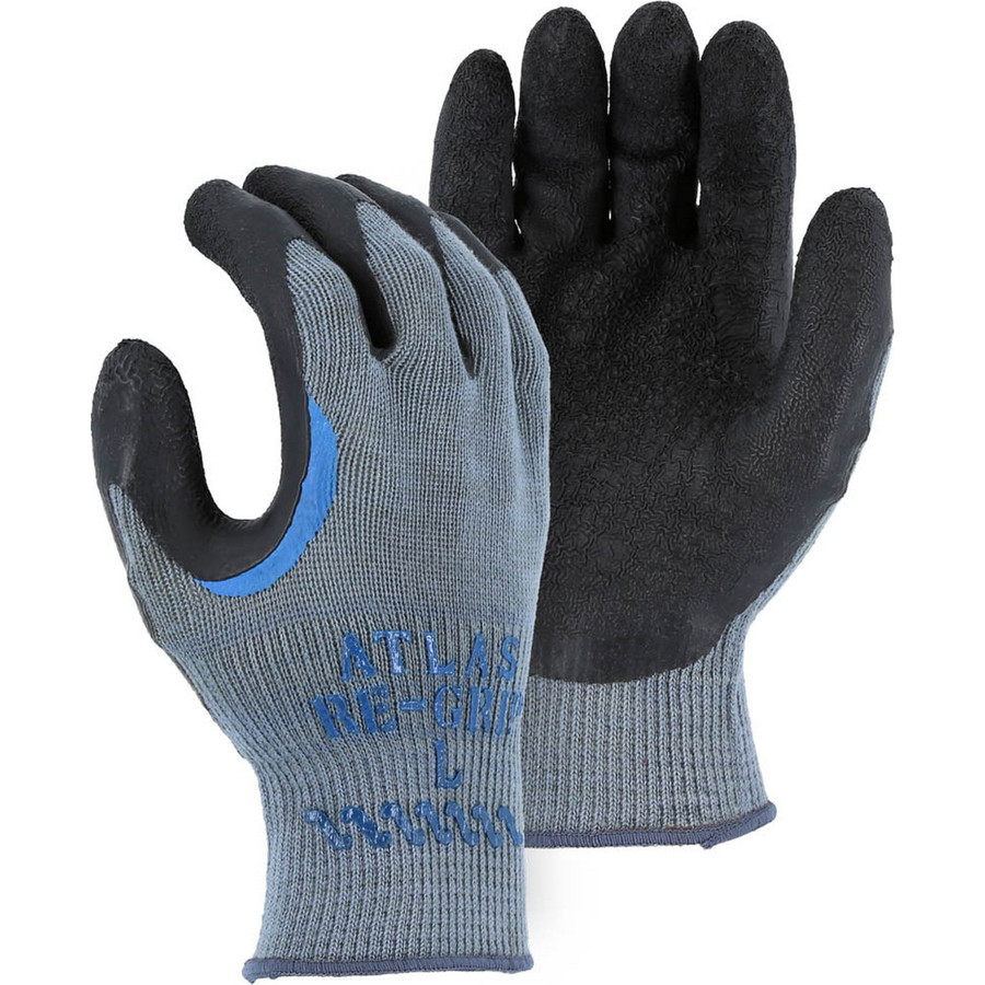 Majestic Glove 3385RG Atlas Wrinkled Latex Coated Glove on Knit Liner