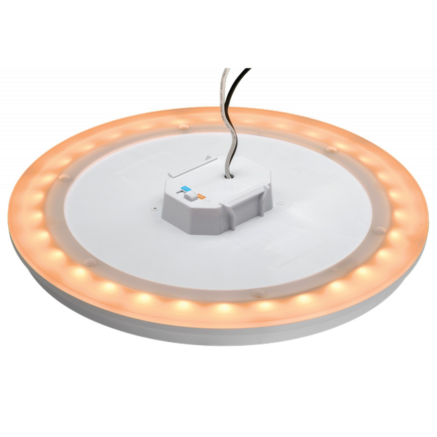 ETI FMNL-11IN-900LM-8-CP3-SV-TD-WT 11" SnapFit Low Profile Flushmount W/2000K Accent, 3CCT Color Preference, 900 Lm, 3000K, 80CRI, Dimmable, White Finish