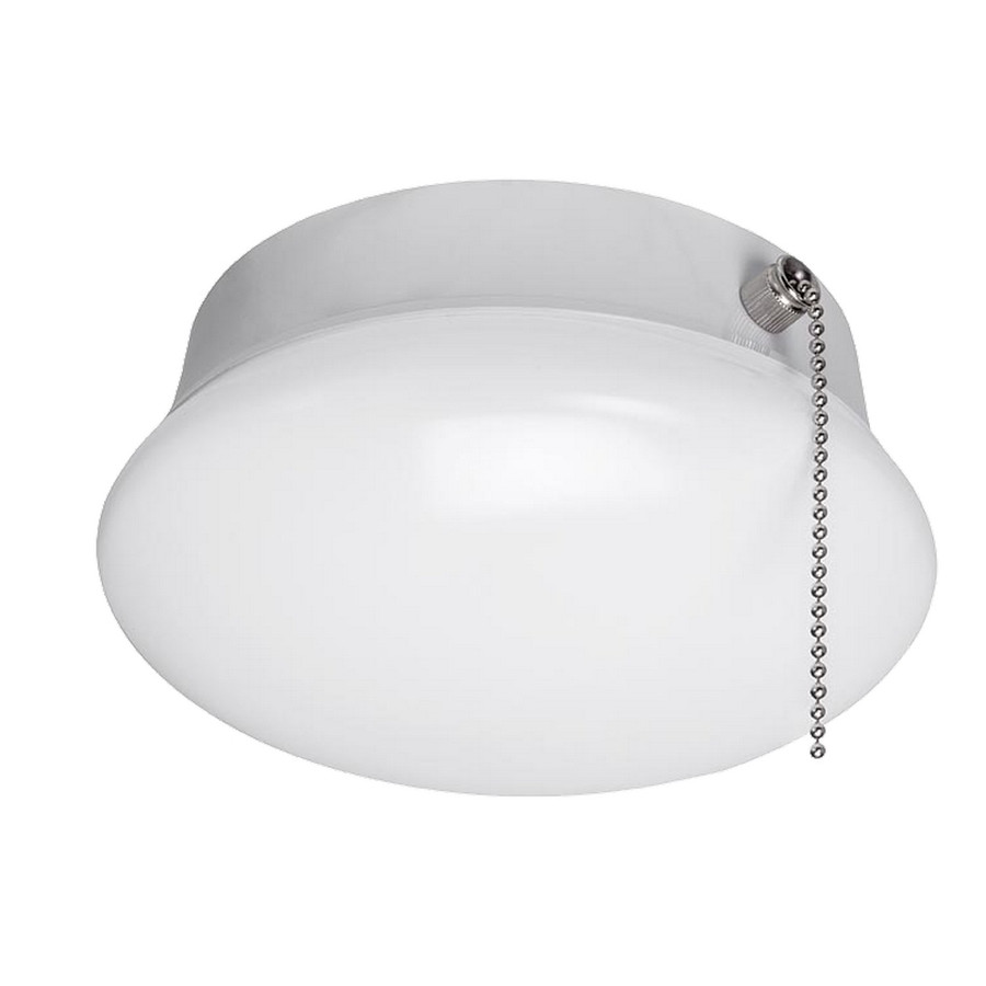 ETI SLP-7-83-840-SV-N 7" Spin Light W/pull Chain, Bare Lamp to Flushmount Converter, 830 Lumens, 4000K, Dimmable, 120V, 80CRI, White Finish