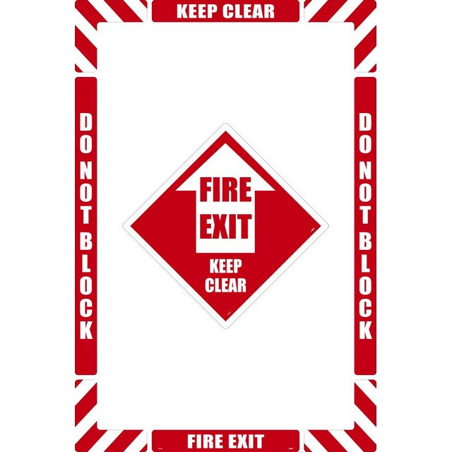National Marker Company WFKSM08 36"X24" Smooth Walk-On Fire Exit Floor Marking Kit