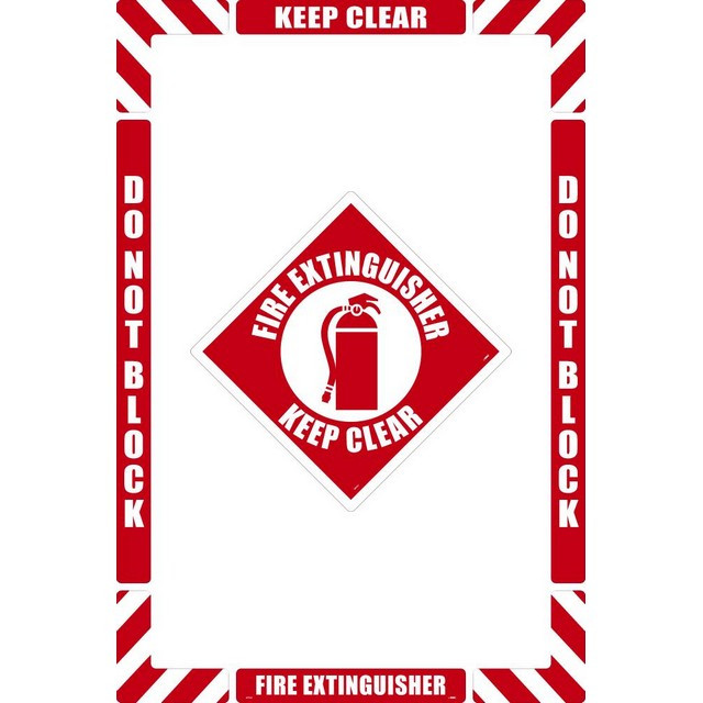 National Marker Company WFK07 36"X24" Textured Walk-On Fire Extinguisher Floor Marking Kit