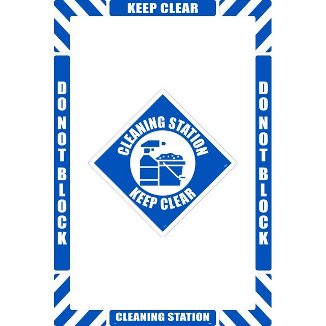 National Marker Company WFKSM11 36"X24" Smooth Walk-On Cleaning Station Floor Marking Kit