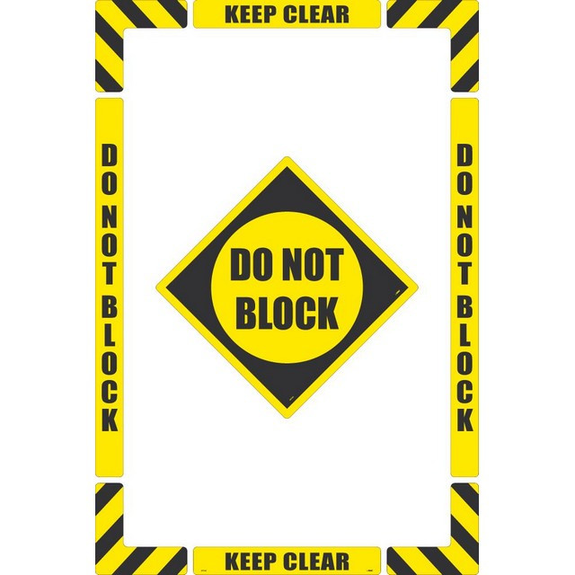 National Marker Company WFKSM06 36"X24" Smooth Walk-On Do Not Block Floor Marking Kit