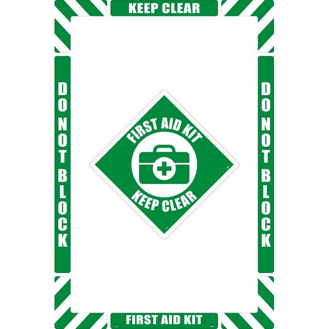 National Marker Company WFKSM04 36"X24" Smooth Walk-On First Aid Floor Marking Kit