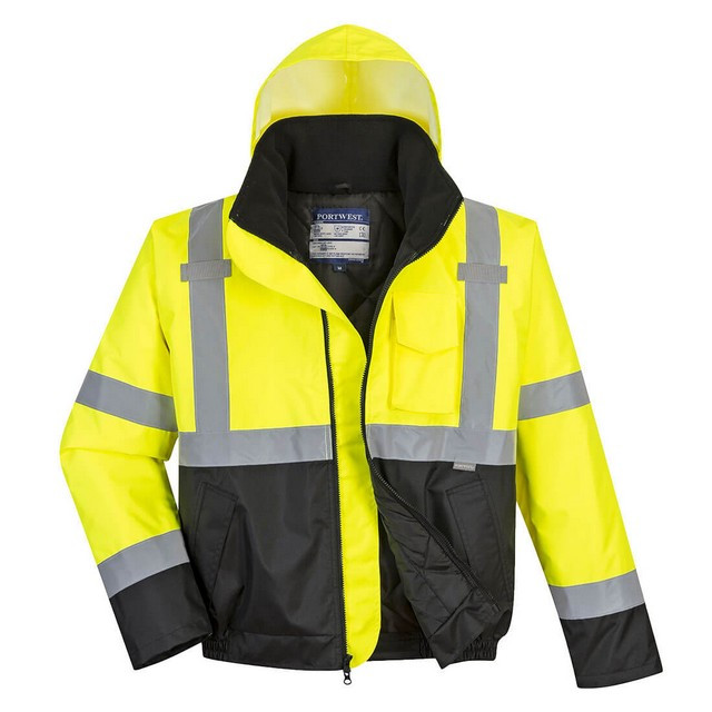 Portwest US363 Hi-Vis Two-Tone Bomber Jacket Yellow/Black