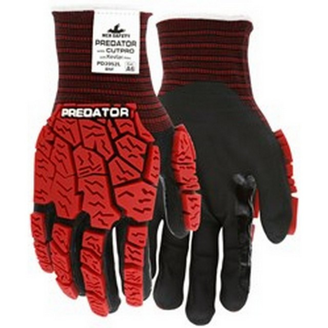MCR Safety PD3952 Predator ANSI A6 Impact Level 2 Nitrile Coated Mechanics Gloves