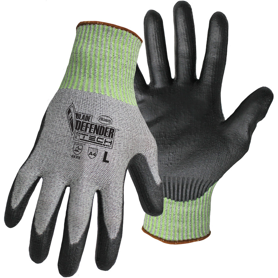 PIP 1PU7001 Blade Defender Seamless Knit HPPE Blended Glove with Polyurethane Coated Flat Grip on Palm & Fingers - Touchscreen Compatible