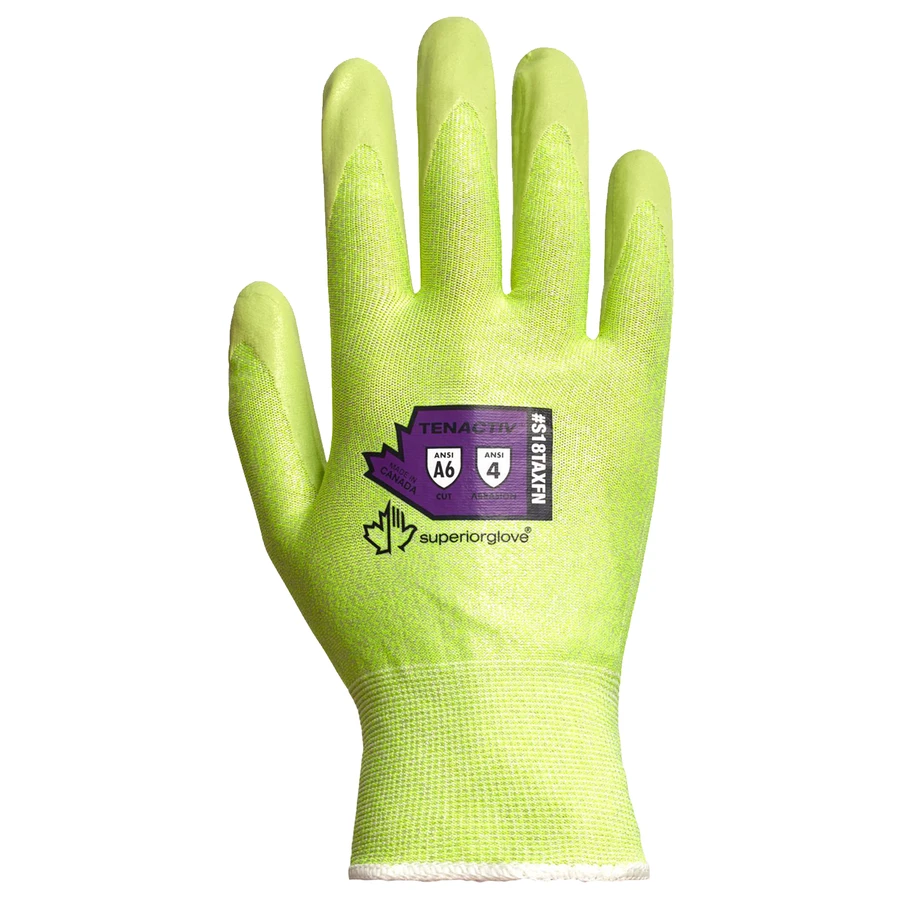 Superior Glove S18TAXFN TenActiv 18-Gauge ANSI A9 Foam Nitrile Coated Glove